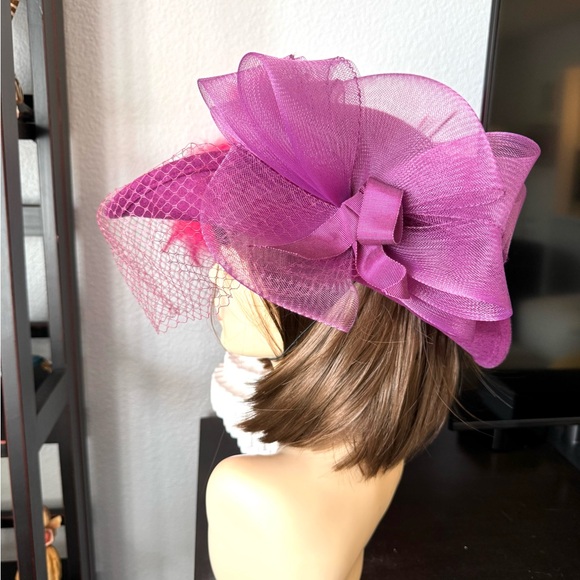 Vintage Lancaster Purple Wool Hat with Veil - Picture 2 of 9